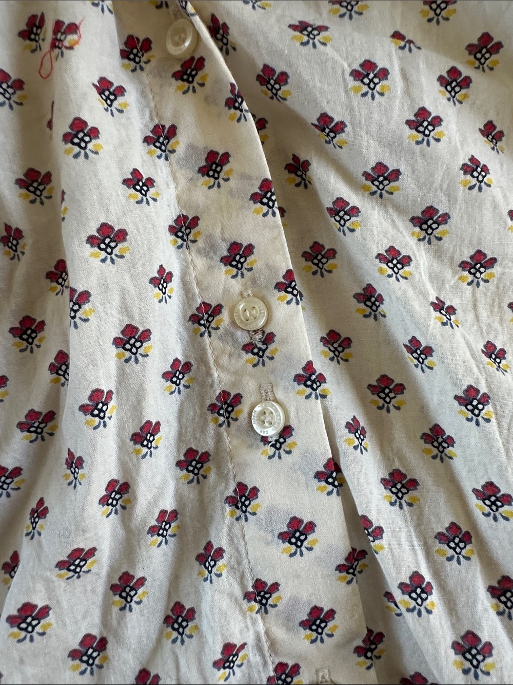 DÔEN x GAP Cream Floral Short Sleeve Blouse, Size XS - Picture 8 of 8